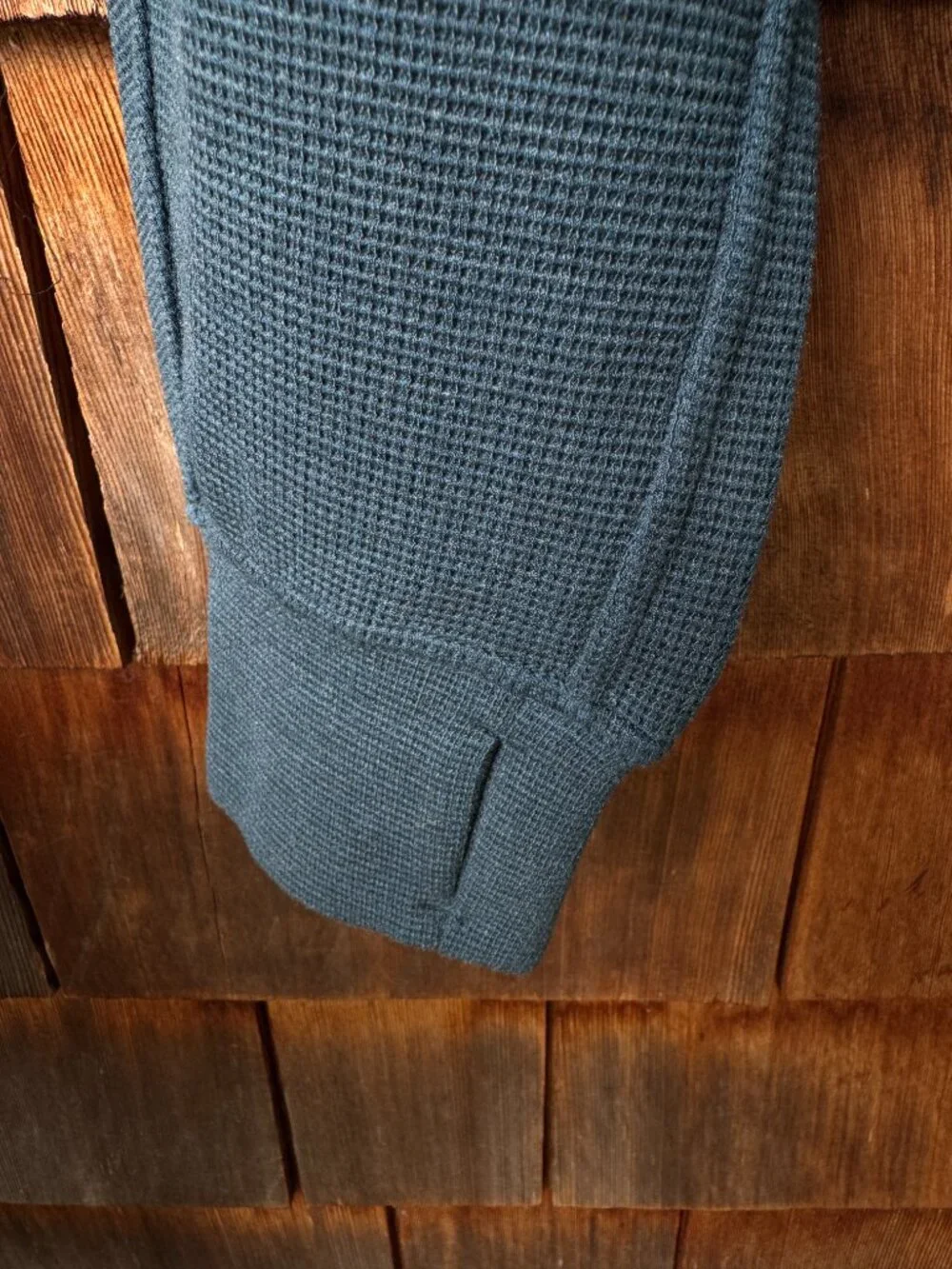 Lululemon Heathered Indochine Blue Oversized Full-Zip Hoodie Waffle in Med/Large - Picture 5 of 10